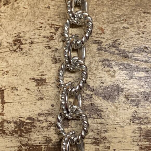 Judith Ripka Chain 19 Inches Sterling Silver Roped and Beaded Links - Picture 6 of 8